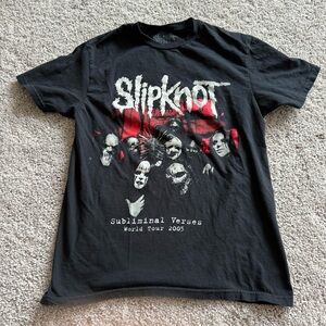 Slipknot Subliminal Verses Tour 2005 Reprint Graphic Band T-Shirt Size Medium